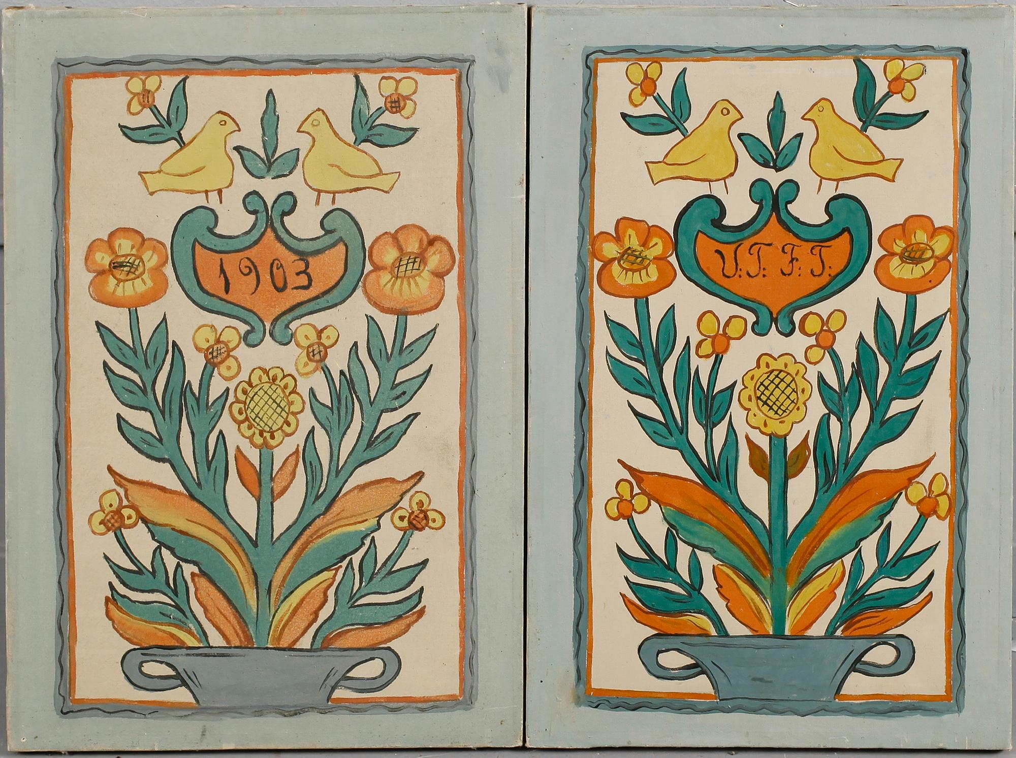 DALAMÅLNINGAR, 5 st, olja på duk, en daterad 1903.