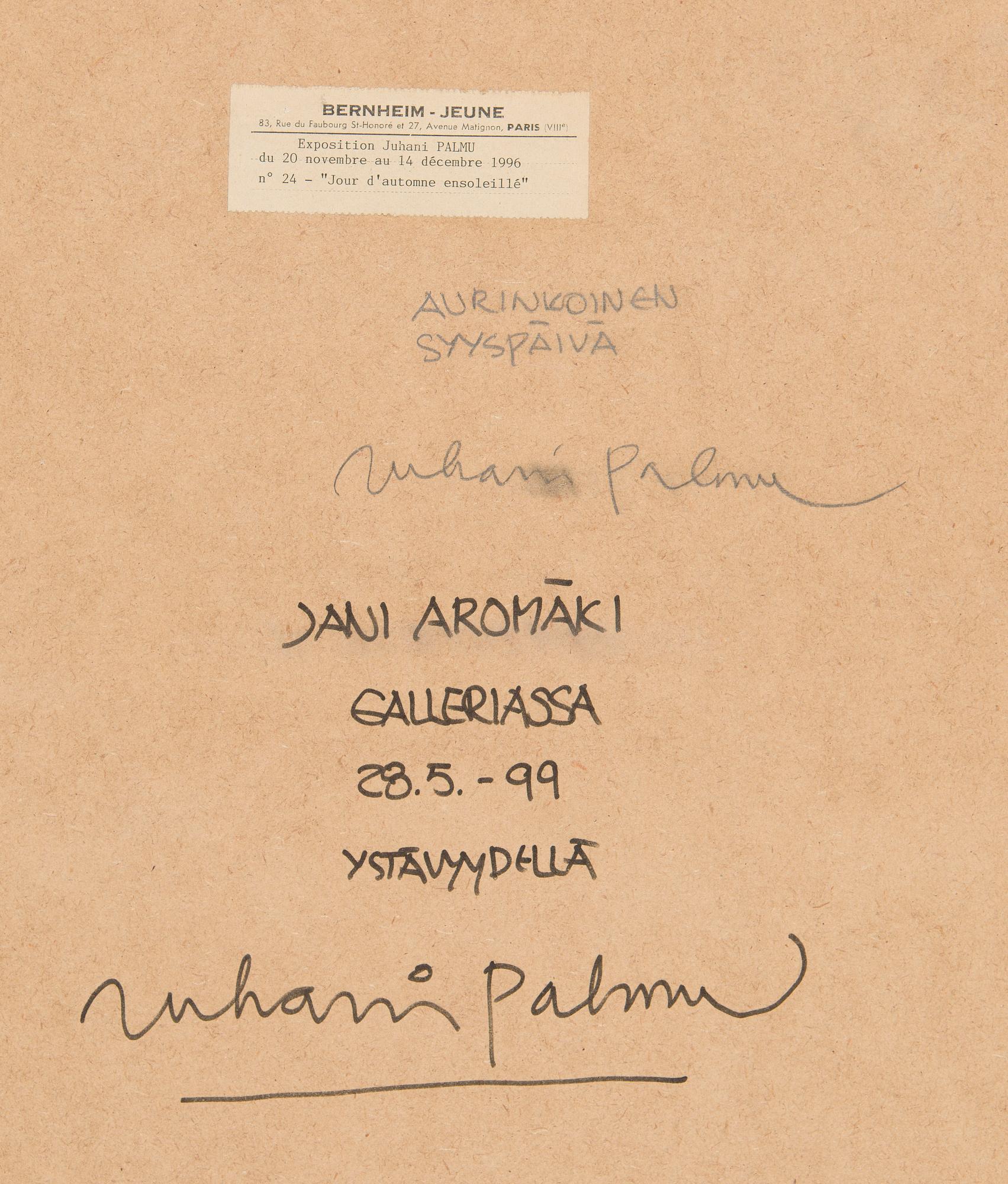 Juhani Palmu, "Aurinkoinen syyspäivä".