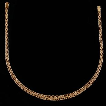 COLLIER, 18k guld, Bröderna Hedens Guldsmeds Ab, Stockholm, 1962. Vikt ca 25,7g.