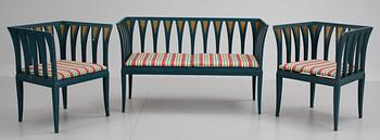 SOFFGRUPP, 4 delar, design: Eliel Saarinen, Adelta Oy, Finland, 1983.