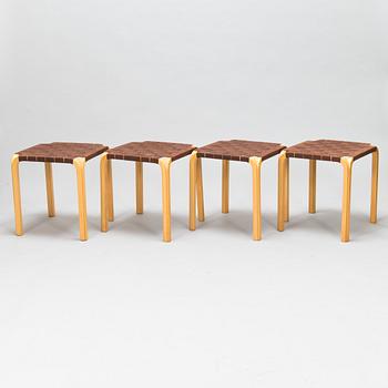 Alvar Aalto, A set of four mid 20th century 'Y61' stools for Artek. Finland.