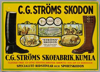 REKLAMSKYLT, litograferad plåt, 1900-talets första hälft.