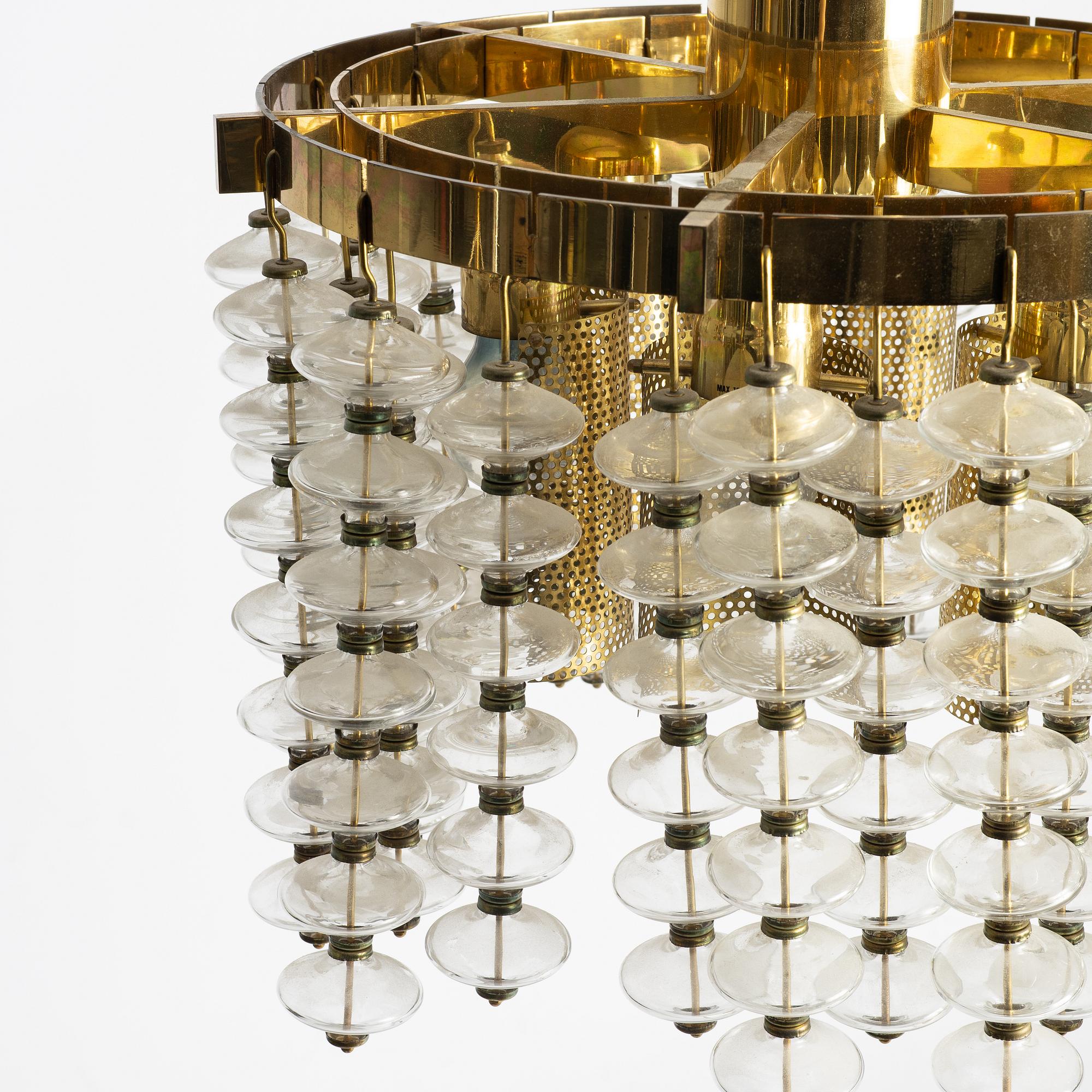 Hans-Agne Jakobsson, an "Estrella" ceiling lamp model T 580, Hans-Agne Jakobsson AB, Markaryd, 1960s-70s.