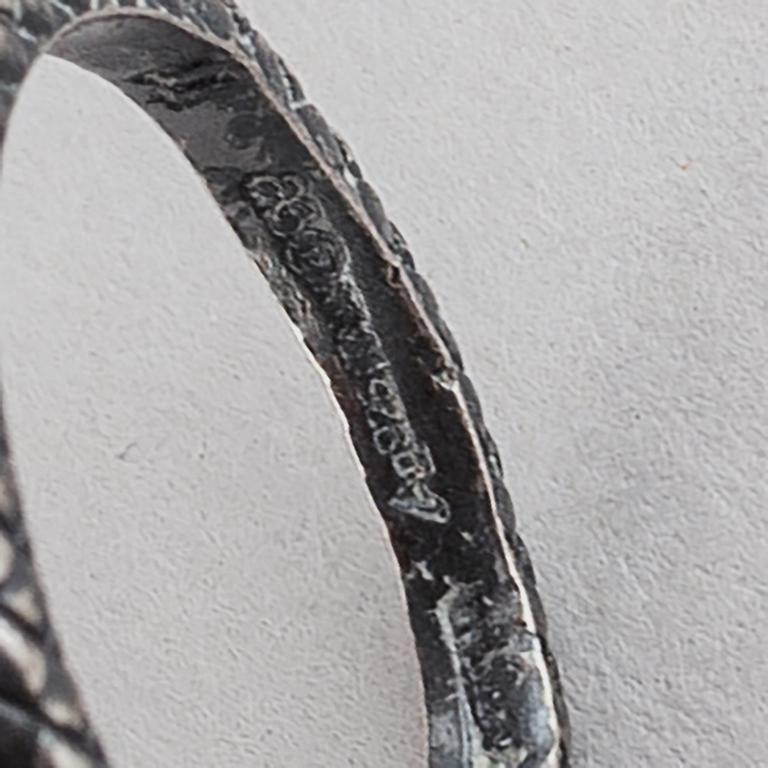 Bottega Veneta, ring och örhängen, sterlingsilver, Italien.