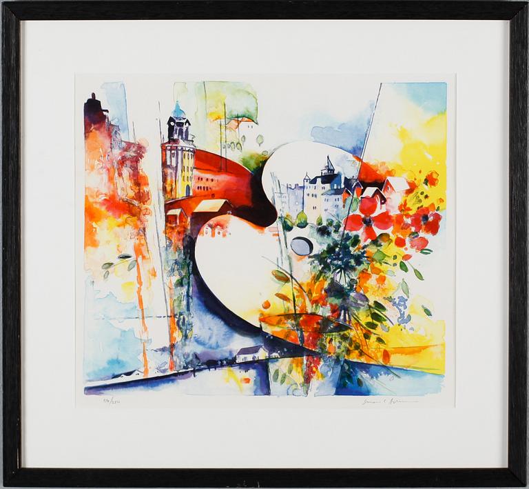 SMAIL AJKUNIC, färglitografi, signerad, numrerad 114/250.