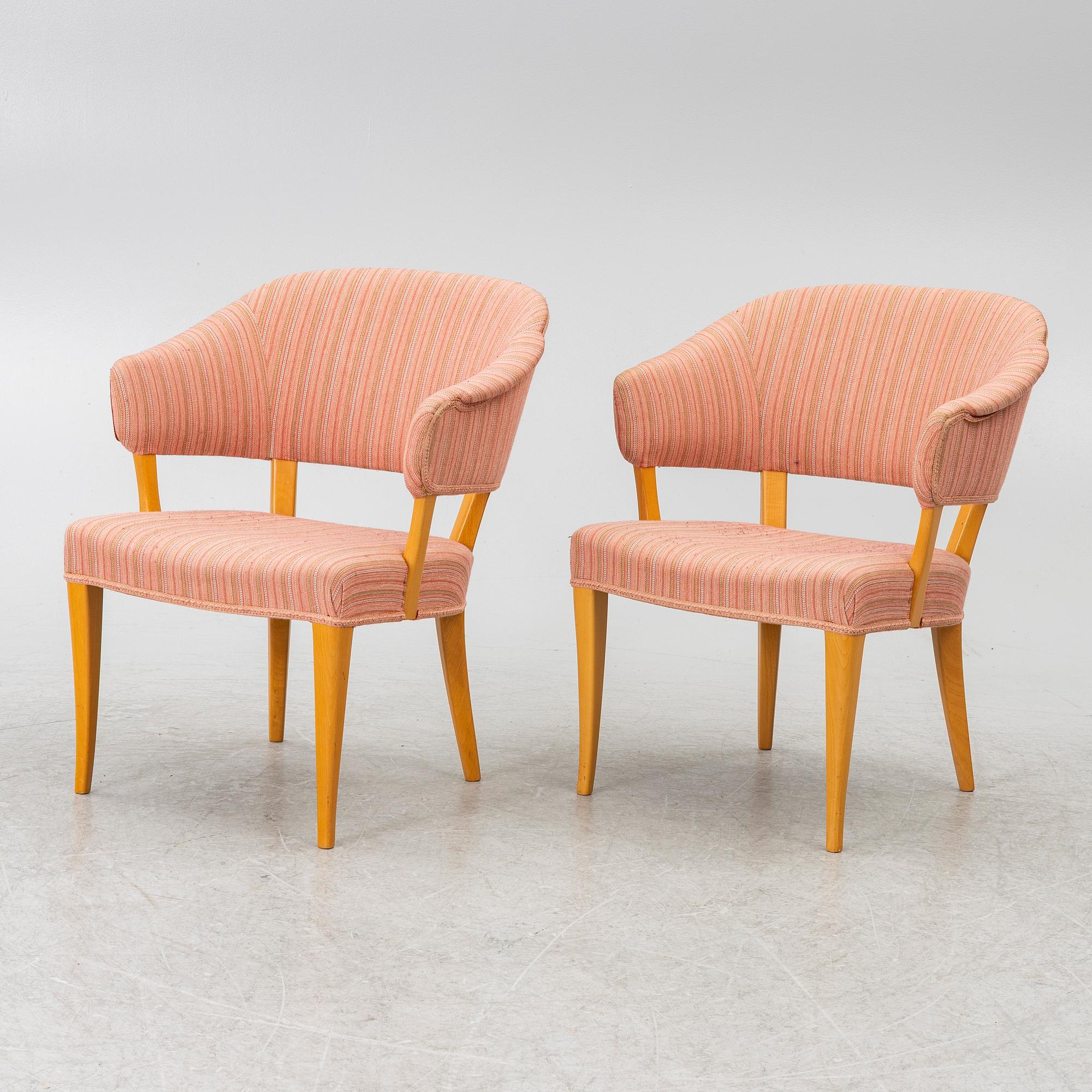 Carl Malmsten, A pair of armchairs "Lata Greven", second half of the 20th century.