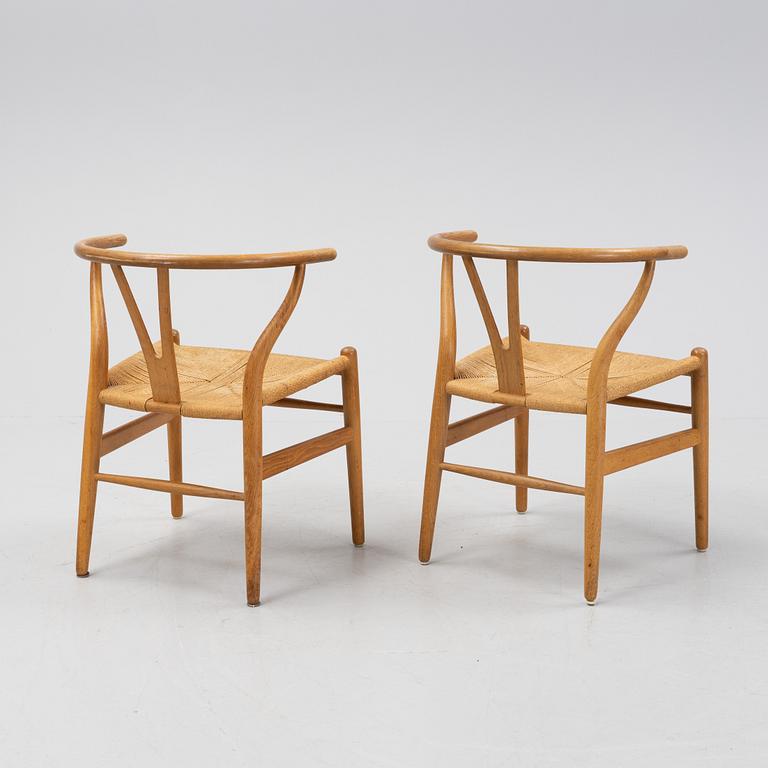 A pair of oak 'Y-chairs' by Hans J Wegner for Carl Hansen & Son, designed 1949.