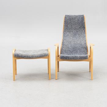 Yngve Ekström, a "Lamino" armchair with ottoman, Swedese, Sweden.