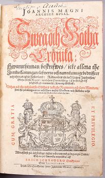 BOK, "Swea och Götha Krönika" av Johannis Magni, Stockholm 1620.