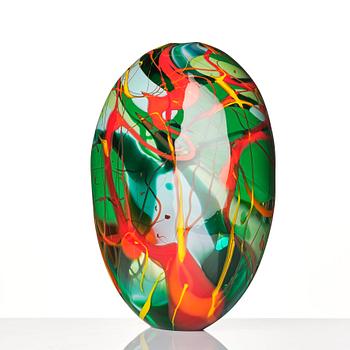 Peter Hermansson, "Pollock", a glass vase, Örsjö, Sweden 2012.