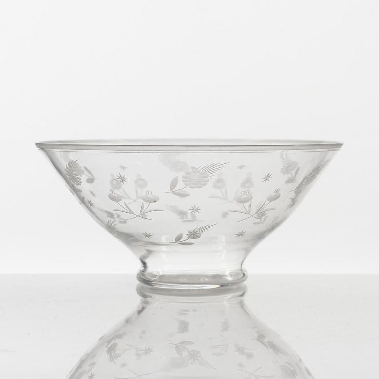 Edward Hald, a cut glass bowl, Orrefors, 1925.