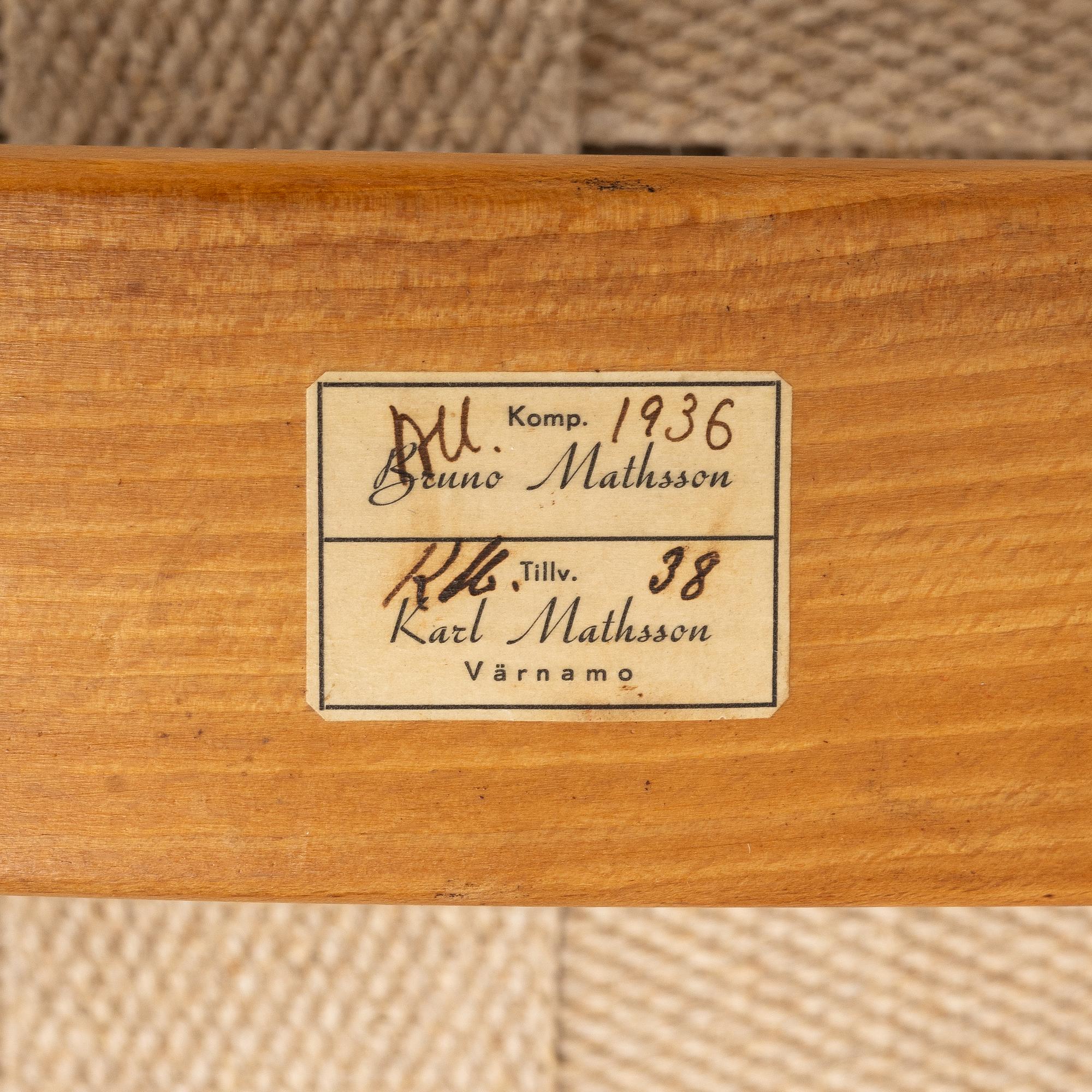 Bruno Mathsson, vilfåtölj, Firma Karl Mathsson, Värnamo, 1938.