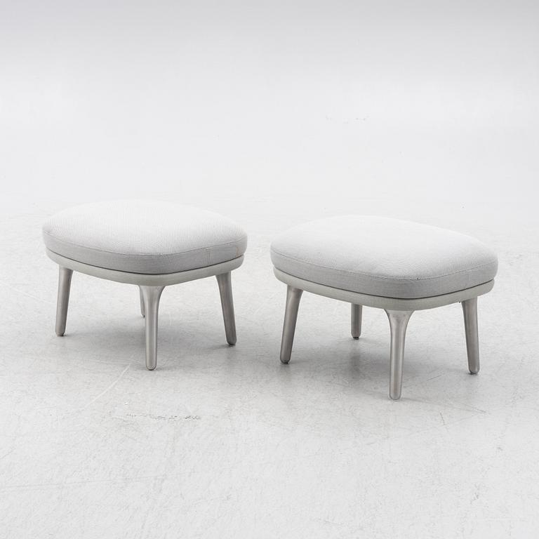 Jaime Hayon, a pair of 'Ro' lounge chairs with footstools, Fritz Hansen.
