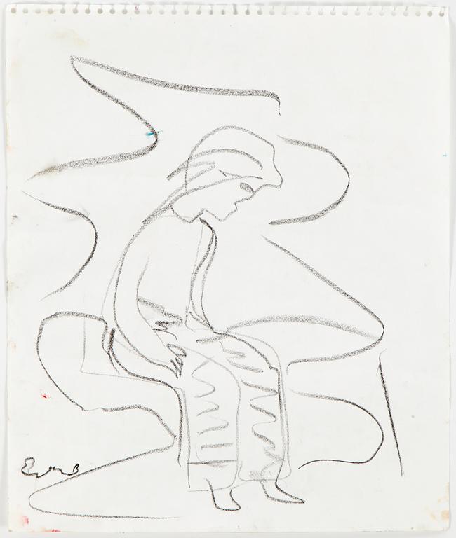 ERLAND CULLBERG, Chalk drawings, 10, signed.