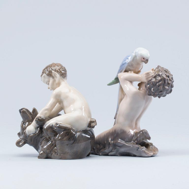 FIGURINER, 2 st, porslin, Royal Copenhagen, Danmark.