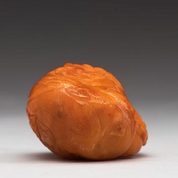 A large piece of sculptured amber, China, presumably first half of 20th Century.