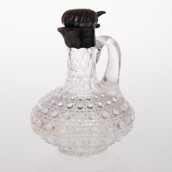 A RUSSIAN CARAFF, silver and cut glas, S:t Petersburg ca 1900, Otto Makselius.