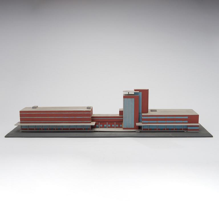 ERKKI HUTTUNEN, arkitekturmodell, Alkos fabriker i Rajamäki, Finland 1934.