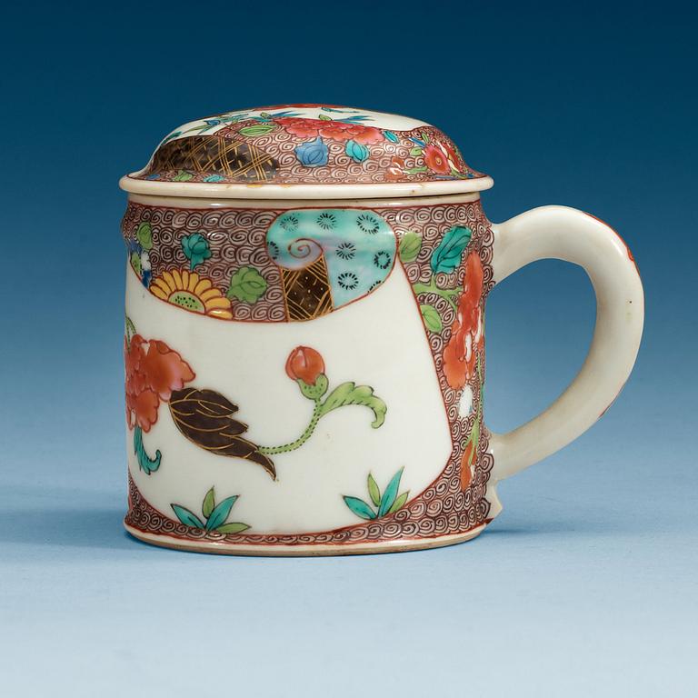 A famille rose mustard jar with cover, Qing dynasty, Qianlong (1736-95).