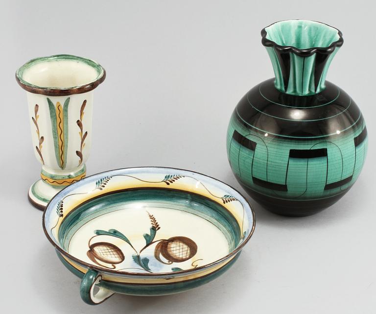 PARTI FLINTGODS, 3 delar, Ilse Claeson, Rörstrand, 1900-talets andra kvartal.
