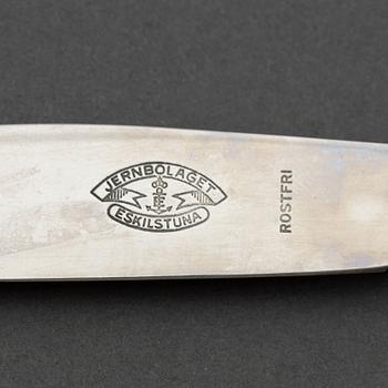 Six swedish silver knives, mark of Carl Gustaf Lundgren, Östersund 1867.