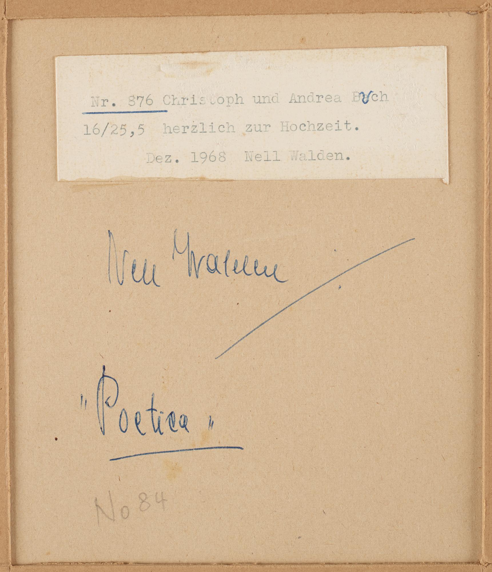 NELL WALDEN, mixed media, signed and dated-68.