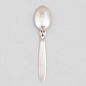 Gundorph Albertus, twelve sterling silver mocha-/coffee spoons in case,"Cactus", Georg Jensen 1933-44.