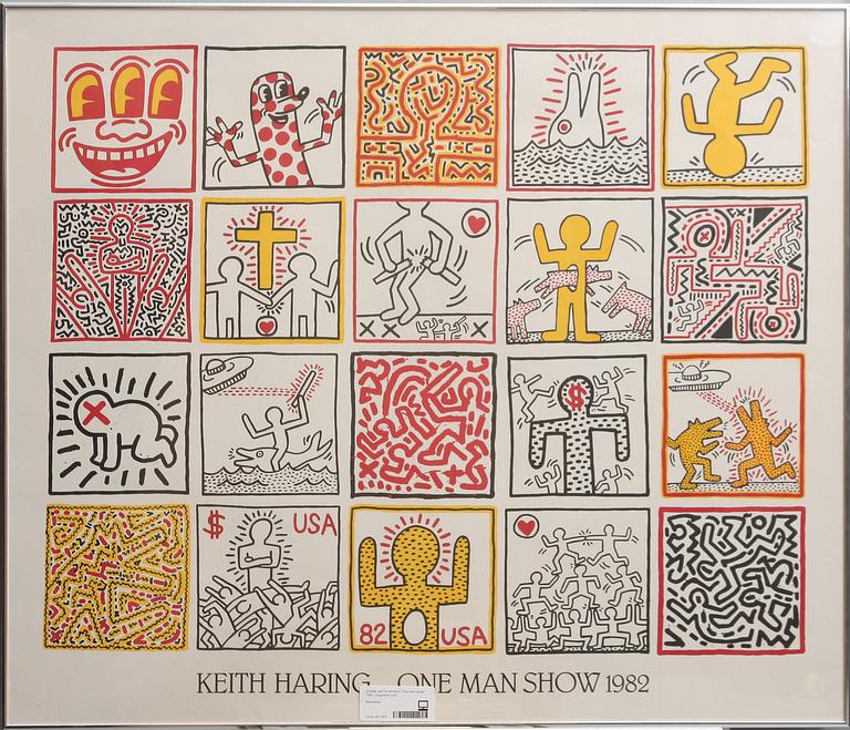 KEITH HARING, "One man show" 1982. Litografiskt tryck.