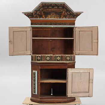 Cabinet, folk art, Dalarna, dated 1785.