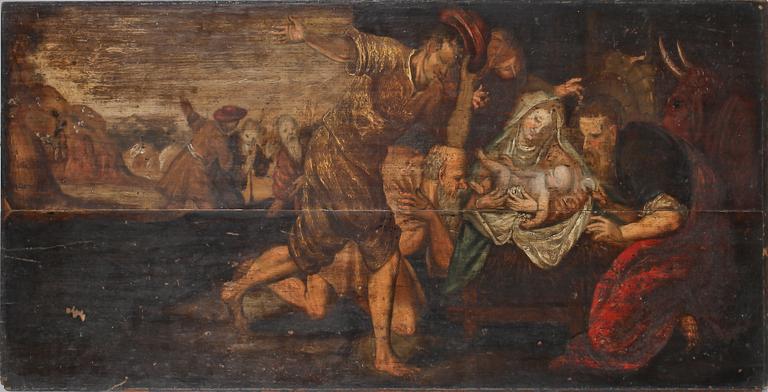 OKÄND KONSTNÄR, olja på pannå, 1700-tal.