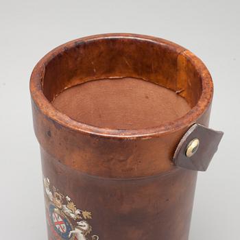 A leather umbrella stand, second half of the 20th century.