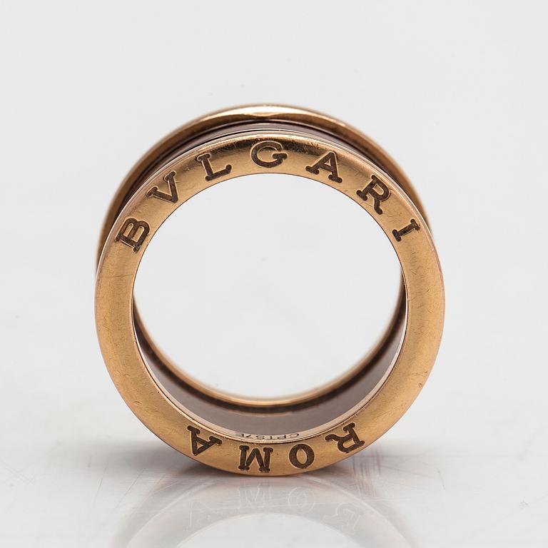 Bulgari, a "B.zero1" ring, 18K rose gold and bronze cermet.