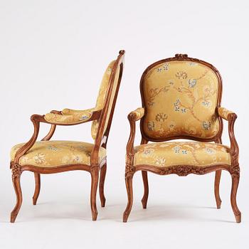 A pair of Louis XV fauteuils by Georges Jacob (master in Paris 1765-1814).