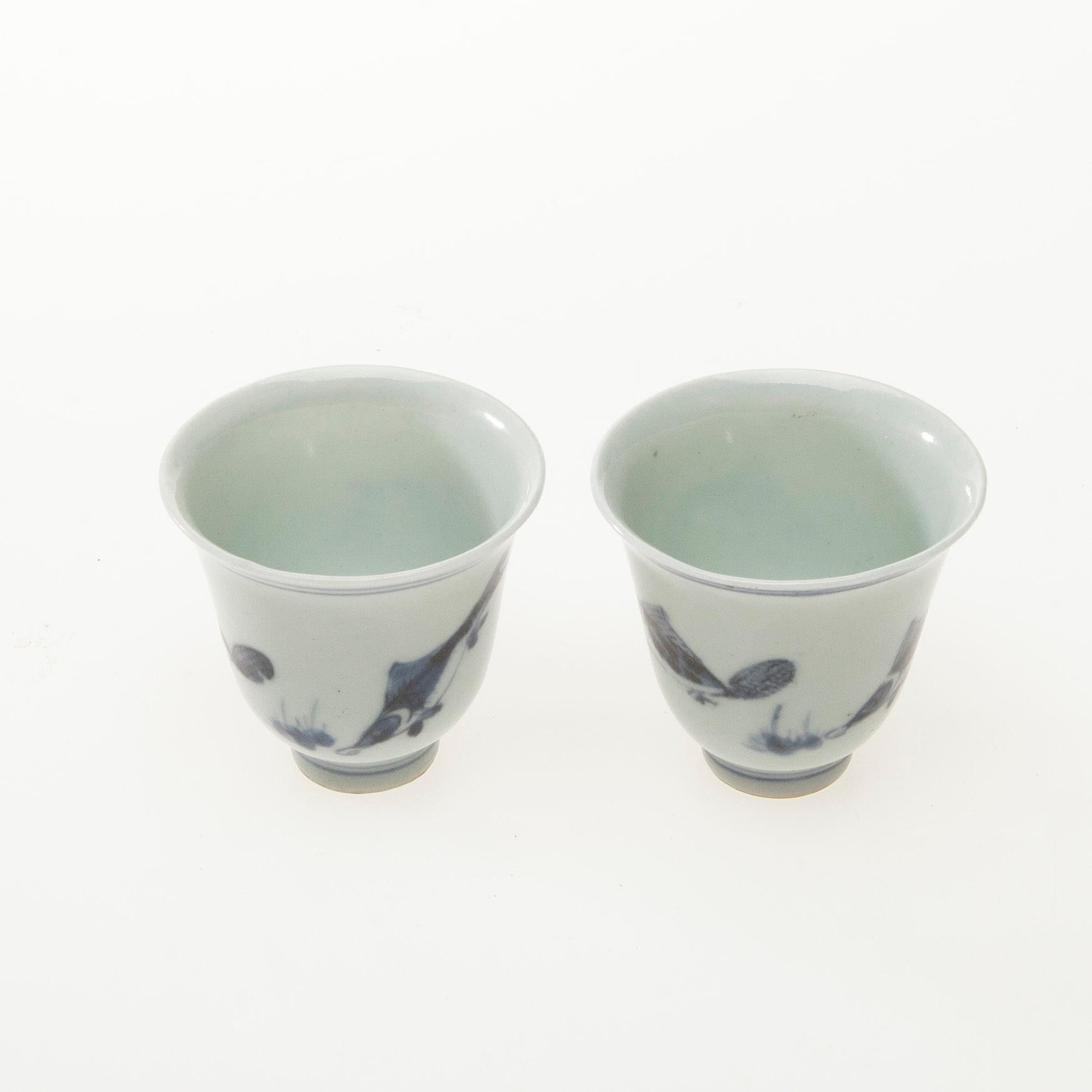 VINBÄGARE, porslin, Kangxi 1700-tal.
