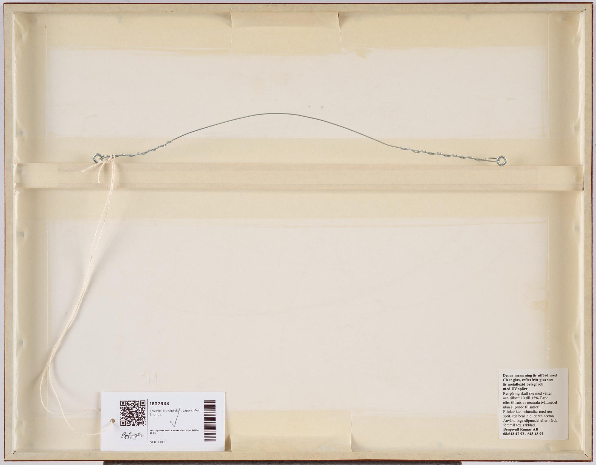 Oidentifierade konstnärer, färgträsnitt, shunga, albumblad, tre diptyker, Japan, 1800-tal.