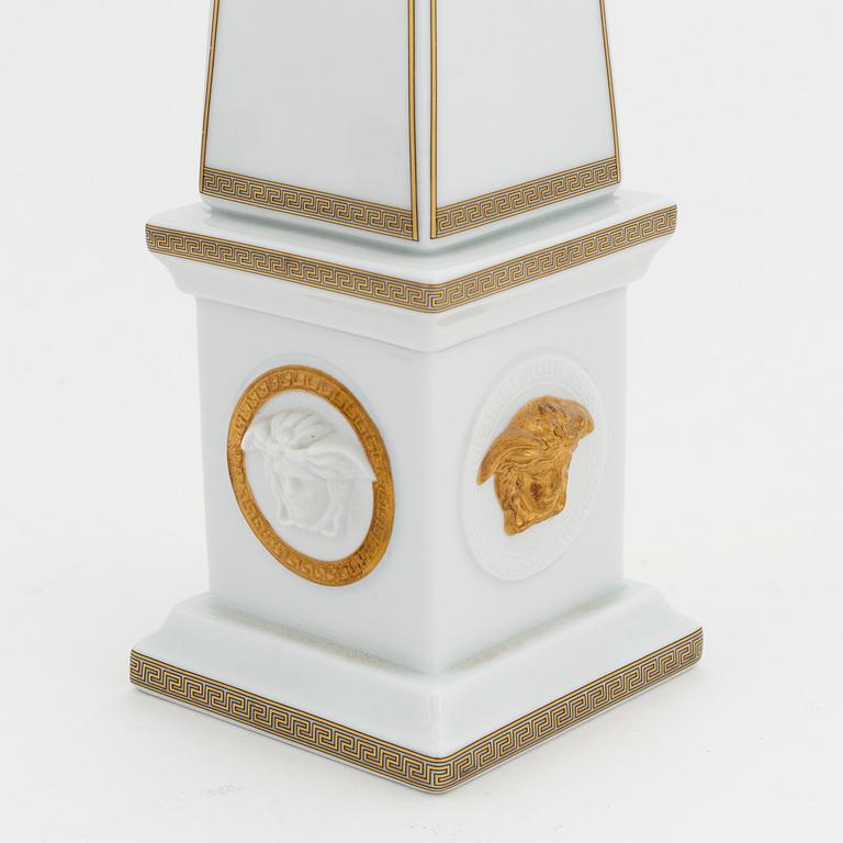 Versace, a porcelain obelisk, 'Gorgona' for Rosenthal.