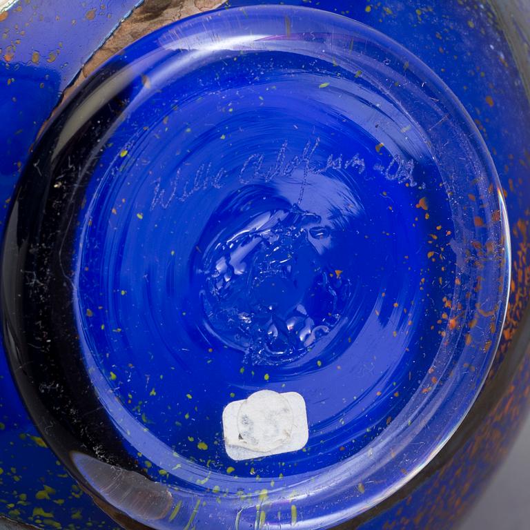 WILKE ADOLFSSON, two glass bowls, signed and dated 92 and -02.