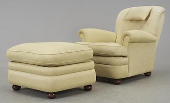 FÅTÖLJ med FOTPALL, "modell 366", Josef Frank, Firma Svenskt Tenn, formgiven 1934.