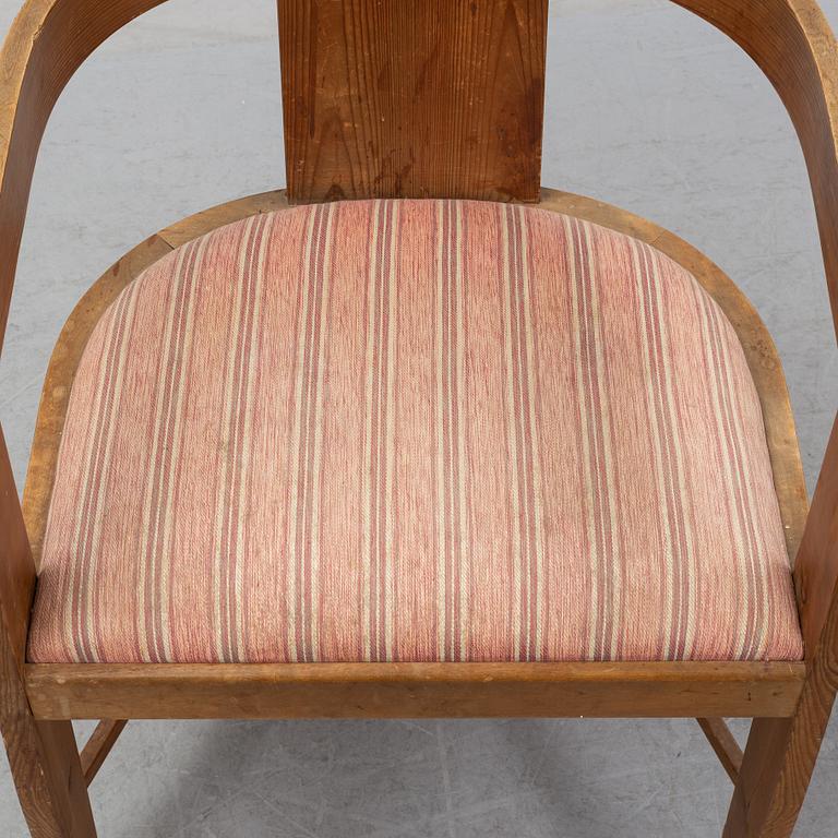 A pine armchair attributed to Carl Westman early 20th Century.