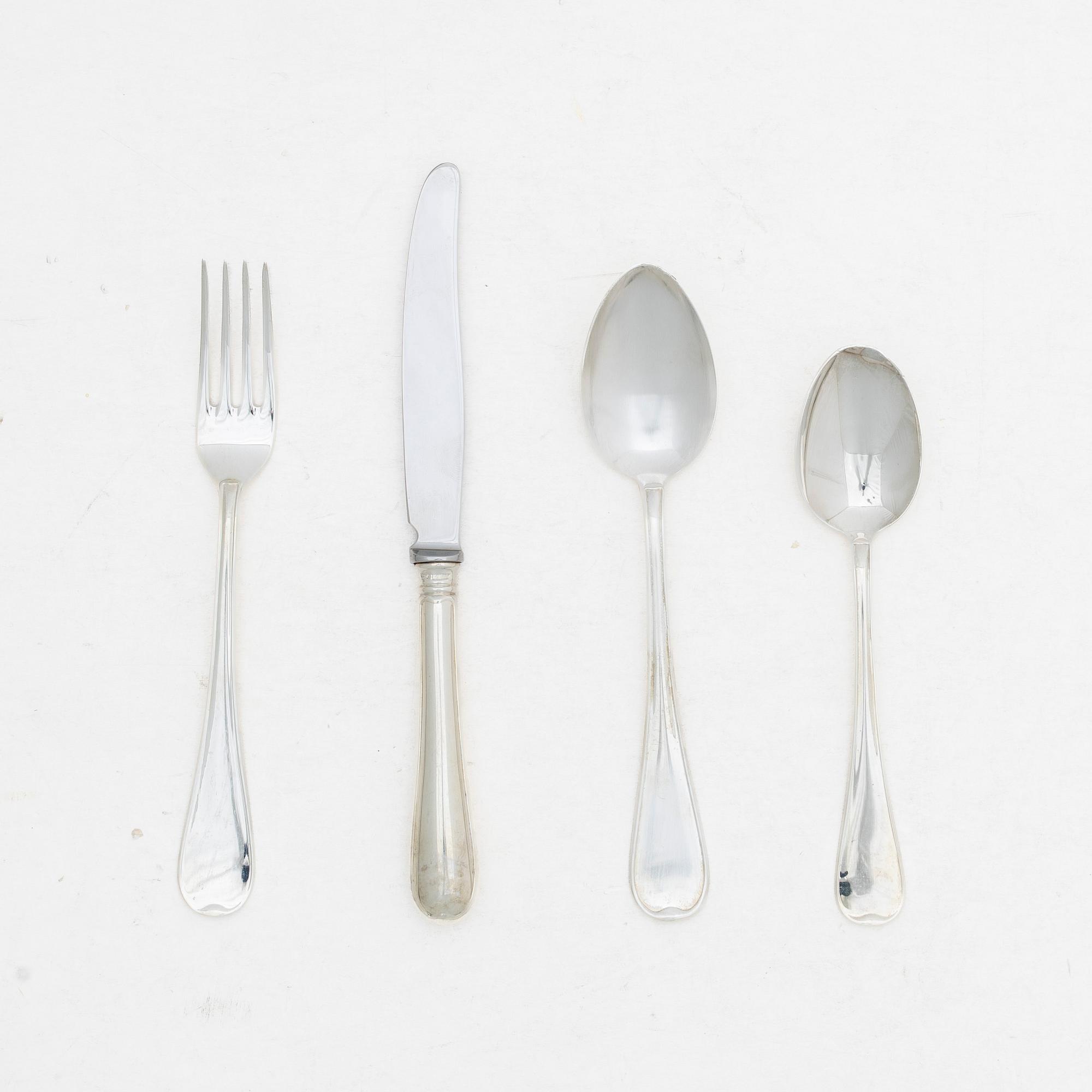 A 38 piece silver cutlery service, model Svensk, GAB/Gewe, Eskilstuna, 1981–2005.