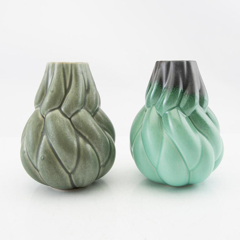 Lisa Hilland, vases 4 pcs "Eda" for Myltha, 21st century glazed stoneware.