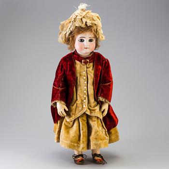 A bisque head doll by Jules Steiner, France, late 19th century.