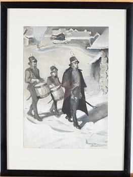 AARNO KARIMO, gouache, signerad.