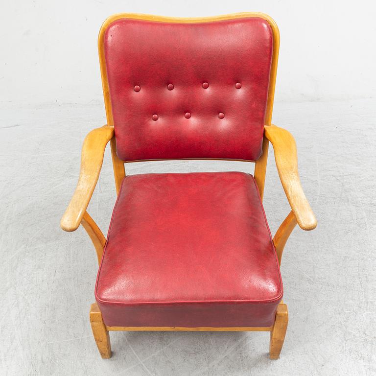 AXEL LARSSON, a Swedish Modern birch easy chair, åtölj, Swedish Modern, Svenska Möbelfabrikerna, Bodafors, 1940's.