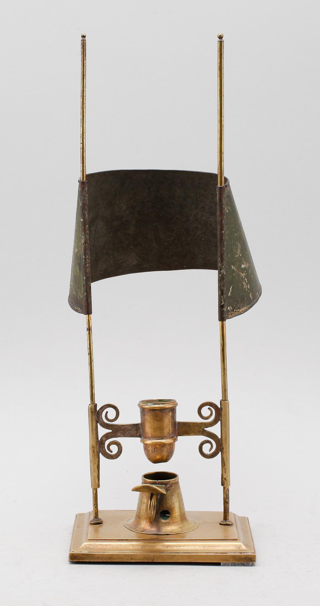LÄSLJUSSTAKE, mässing, 1800-tal.