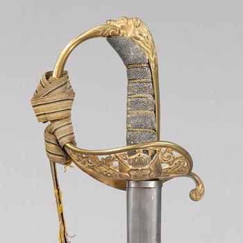 A Swedish officer's sword with scabbard, second half of the 19th Century.