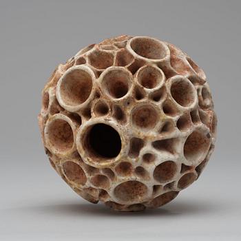 A Hans Hedberg faience sponge, Biot, France.