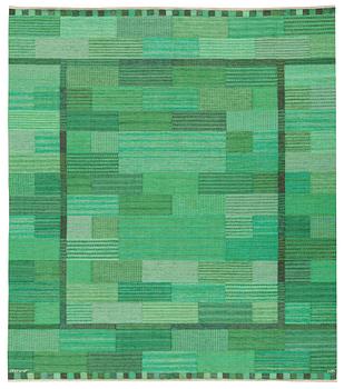 546. Marianne Richter, CARPET. "Fasad Grön". Flat weave. 273,5 x 236,5 cm. Signed AB MMF MR.