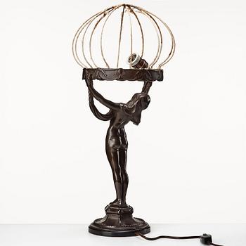 Alfred Ohlson, bordslampa, Herman Bergmans Gjuteri, Stockholm, jugend, 1910-20-tal.