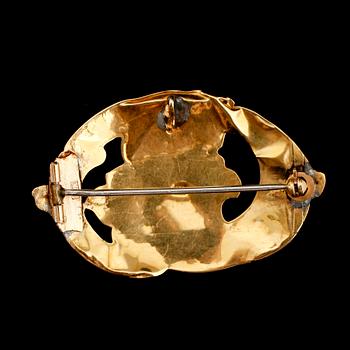 BROSCH, 18 k guld, sekelskiftet 1900. Vikt ca 9 gram.